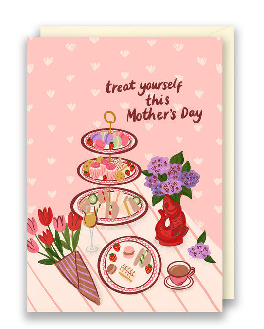 Foldable Greeting Card | Mother's Day | Pink Table