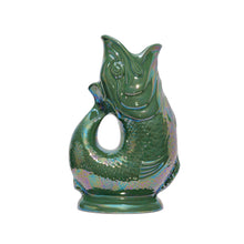 Load image into Gallery viewer, Green Lustre Dunkelgrün Lustre Gluggle Jug Vase