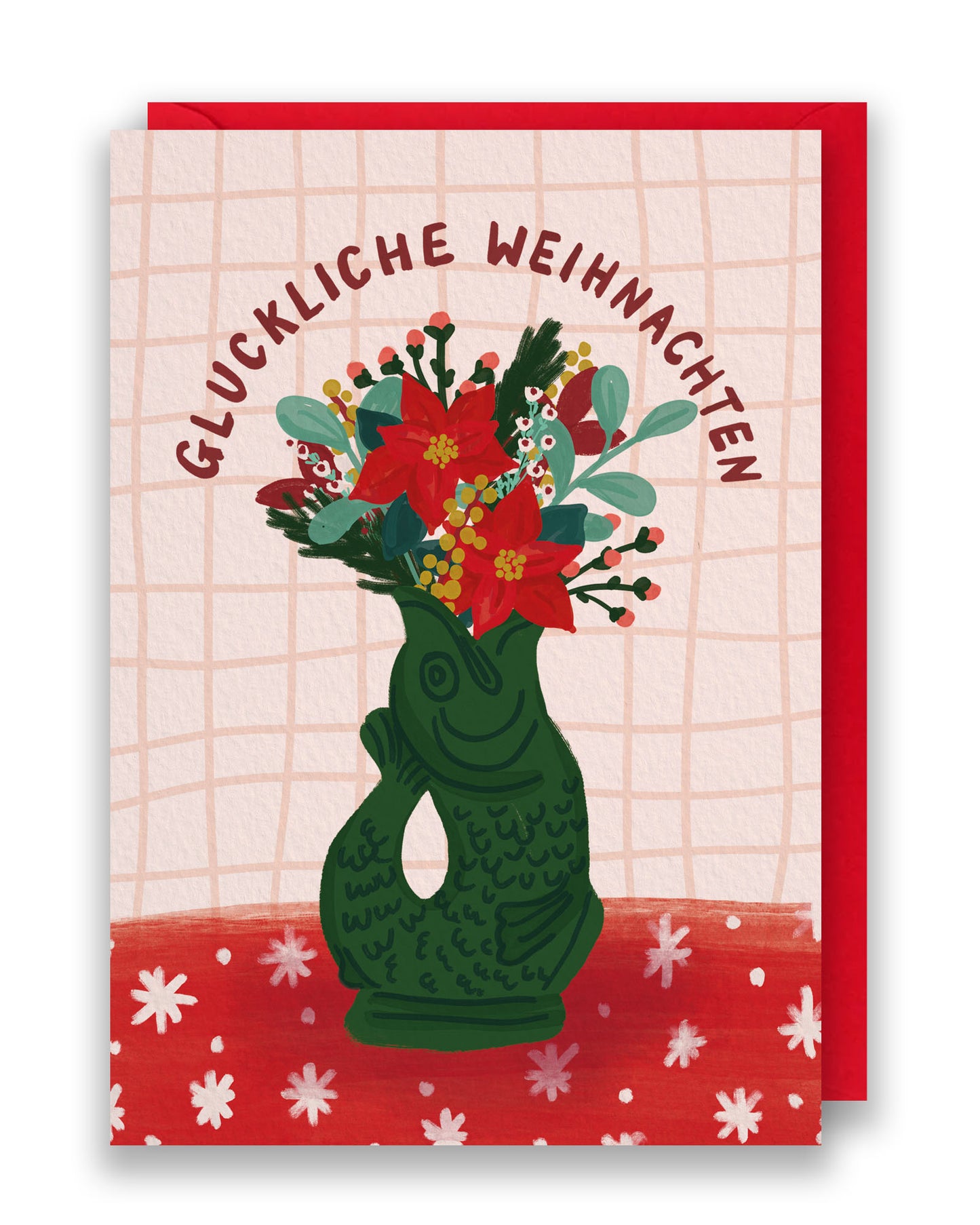 Gluckliche Weihnachten - mit "u"! Aufklappbare Grußkarte