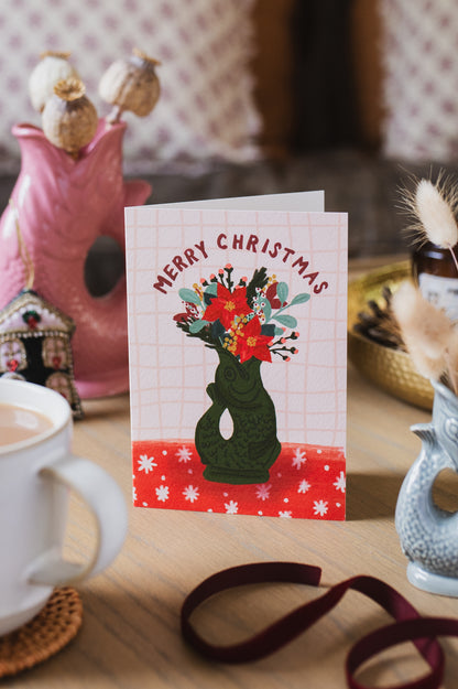 Gluckliche Weihnachten - mit "u"! Aufklappbare Grußkarte